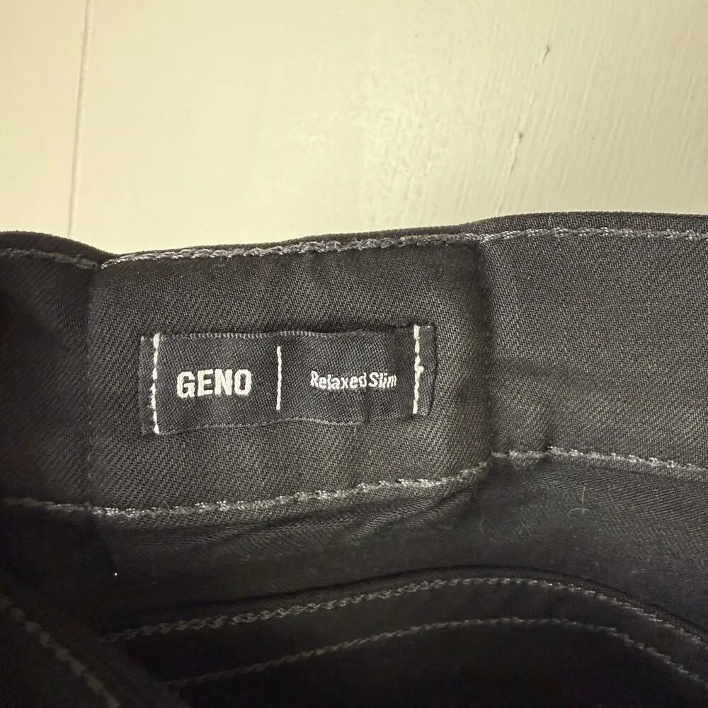 True Religion Geno Jeans Mens Relaxed Slim Fit Black Flap Size 30‎